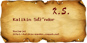 Kalikin Sándor névjegykártya